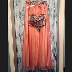 Prom dress/ Formal wear crop top and skirt
